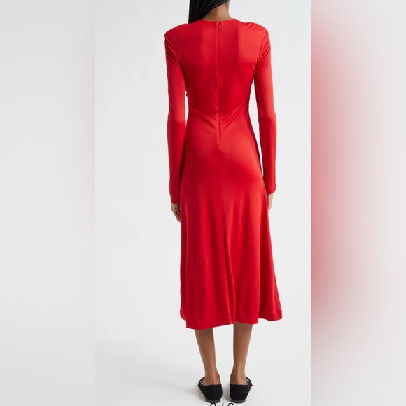 FARM Rio Long Sleeve Midi Dress. Color: Red. Size:M New - Picture 4 of 8